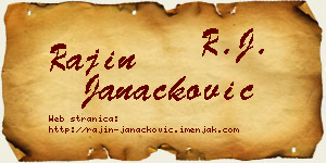 Rajin Janaćković vizit kartica